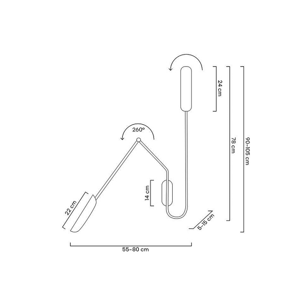 Lampa ścienna TENTA czarna - Moosee